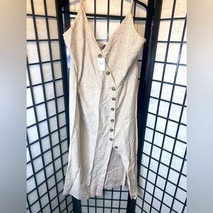PLUS SIZE 2x Faux button up Linen Like Sun dress NWTs